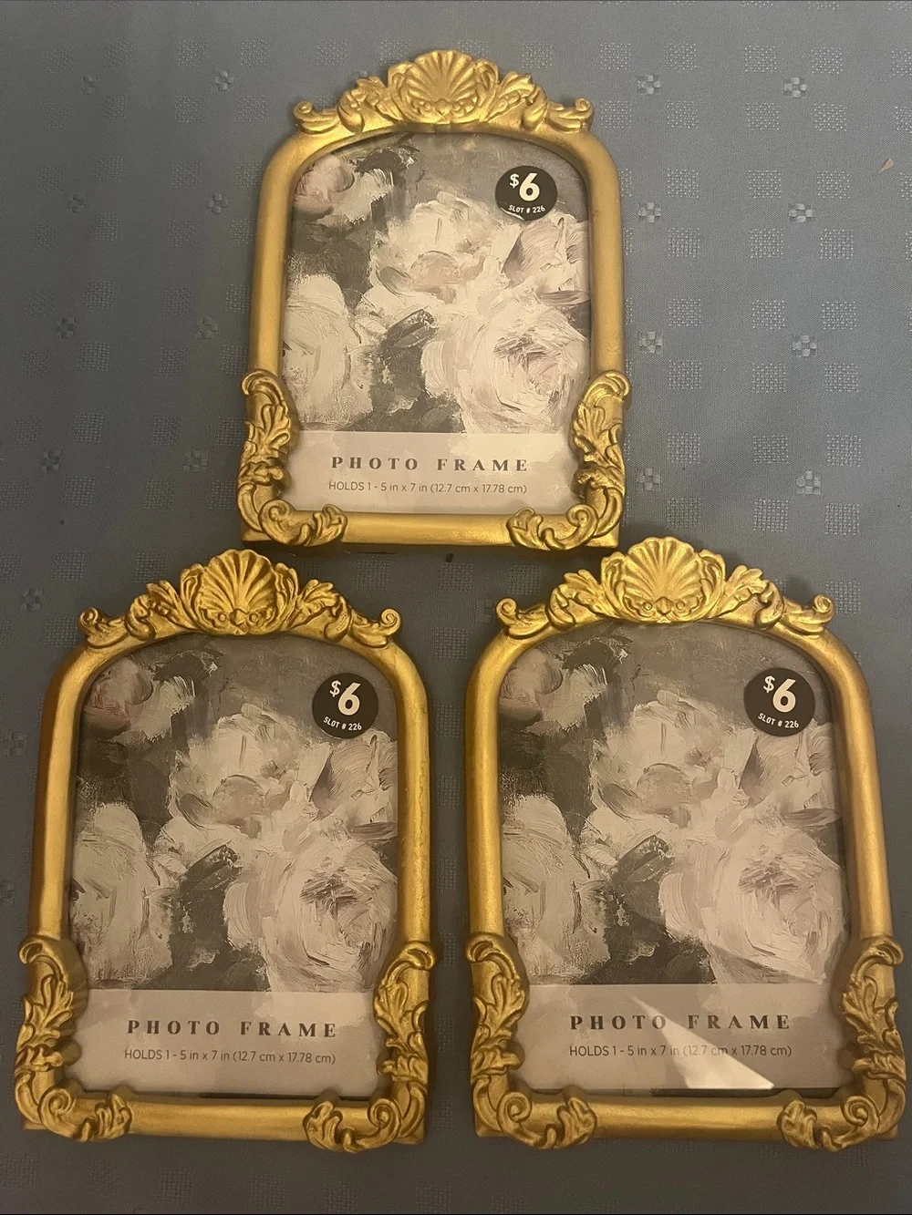Gold Vintage inspired 5x7 frames. Set of 3. NEW